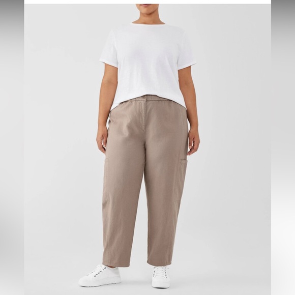 Eileen Fisher Pants - Eileen Fisher Cotton Hemp Stretch Lantern Pant Easy Fit Ankle Length Size XL